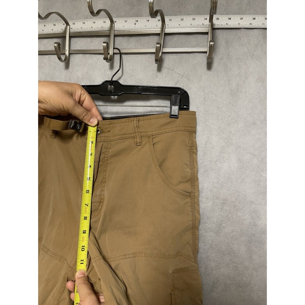 Prana Shorts Men's 32 Beige Belted 11" Nylon Outdoor Active Performance Hybrid - Picture 5 of 11
